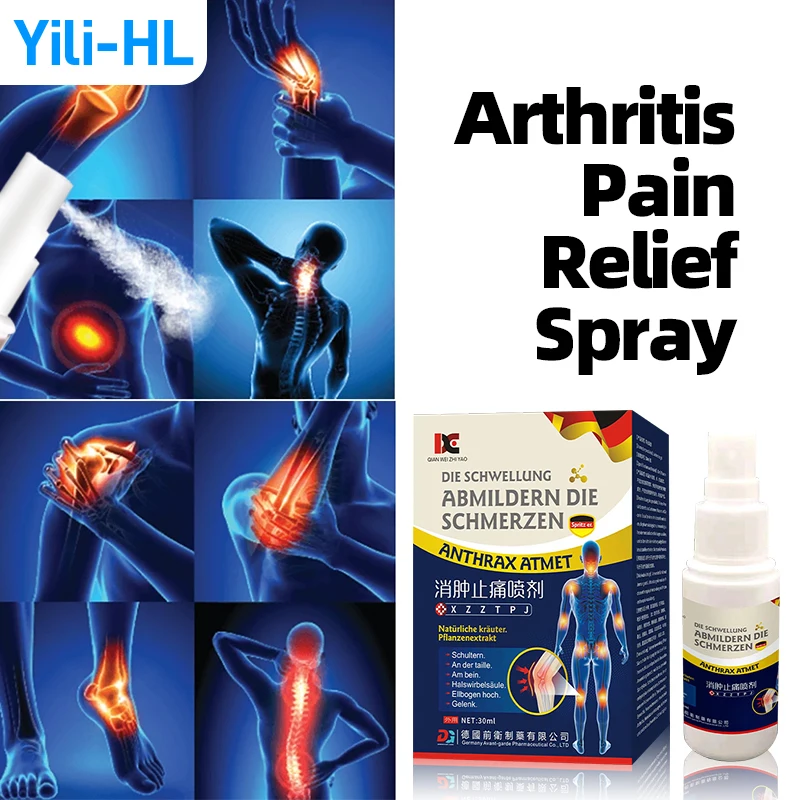 Joint Muscle Pain Treatment Spray Knee Neck Back Ache Bone Arthritis Pain Relief German Secret Recipe Herbal Medicine 30ml