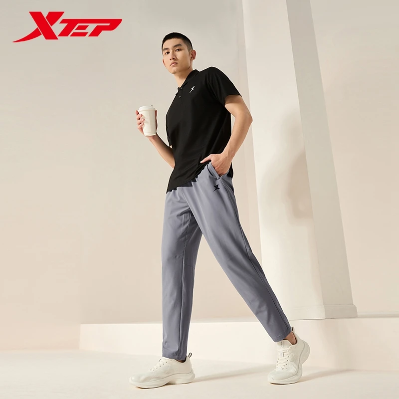 Xtep Woven Track Pants For Men 2024 Summer Breathable Men\'s Sweatpants Commute Casual Comfortable Outdoor Bottoms 876229980168