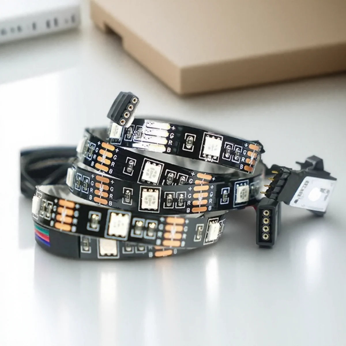 

2835RGB LED Strip Lights Flexible 1m 2m 3m with 24-Key Remote Control Color Changing Lighting for Home and Business