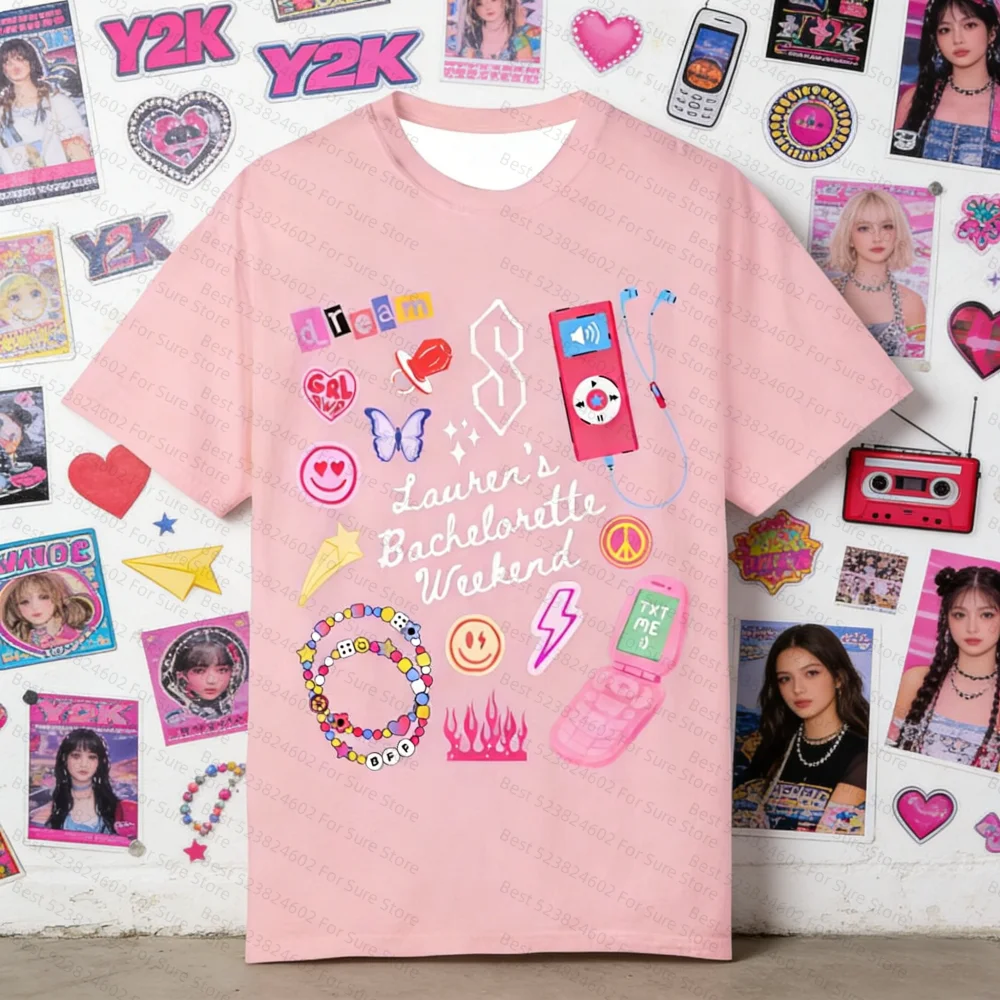 Y2K Bachelorette Weekend T Shirt for Women 2000s Aesthetic Bridal Party Tee Retro 90s Bride Squad Shirt Bridal Shower Tshirt