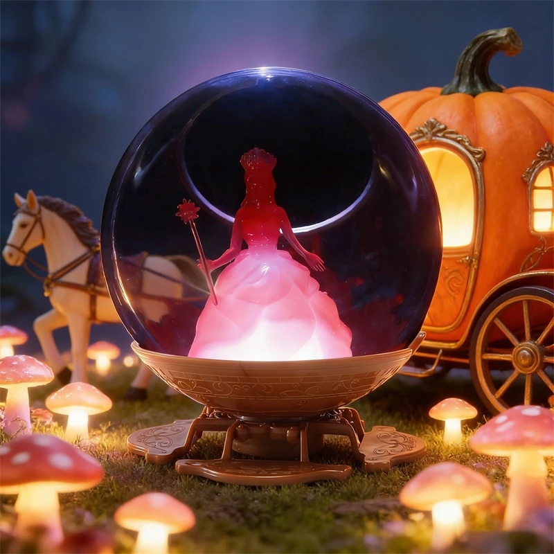 Glowing Witch Popcorn Bucket Ornament Pink Desktop Figurine For Home Table Decor, Spooky Halloween Centerpiece Gift For Teens