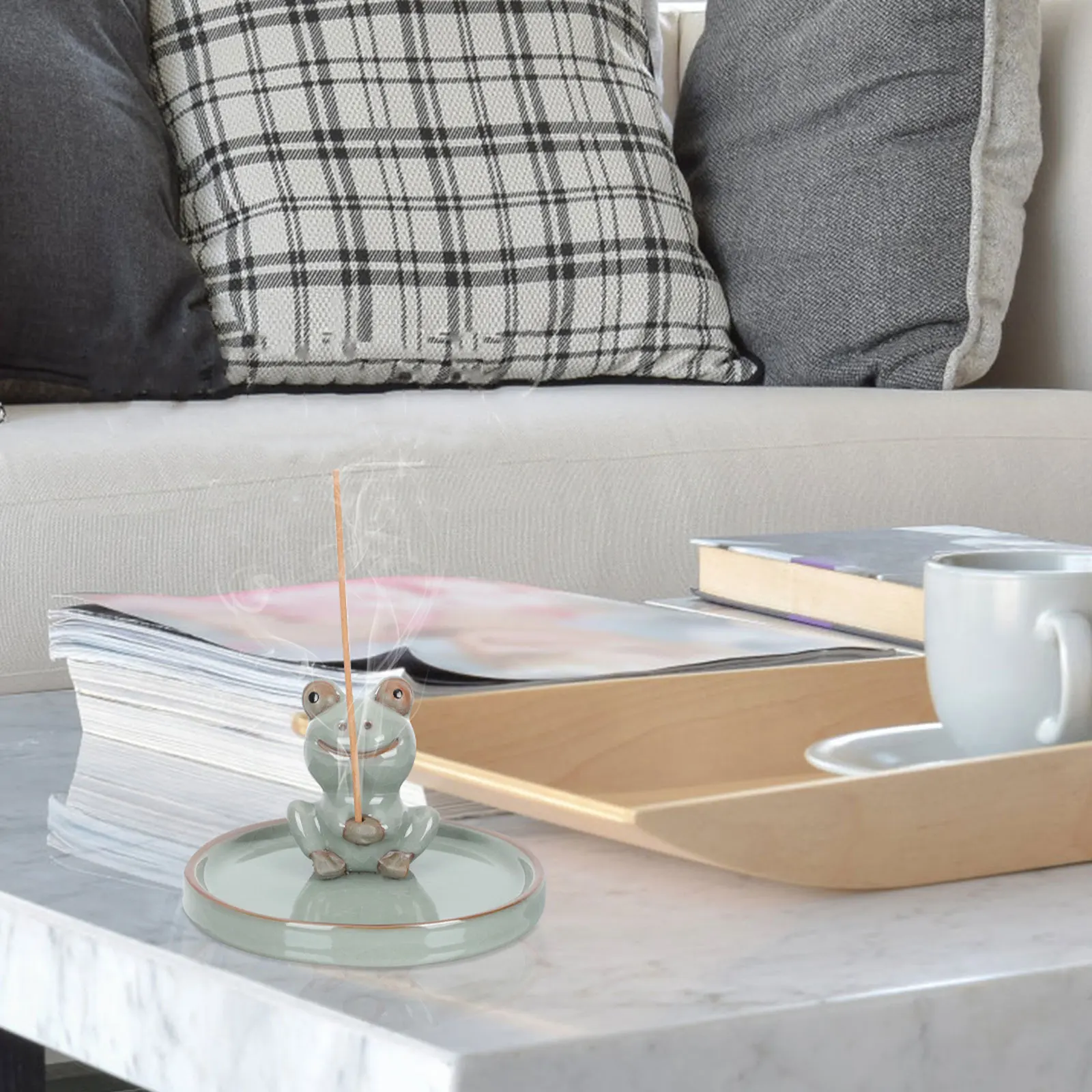 

Mushroom-Shaped Ceramic Incense Holder Fine Polish Smooth Surface Desktop Decoration Incense Stick Burner Unique Creative Tea