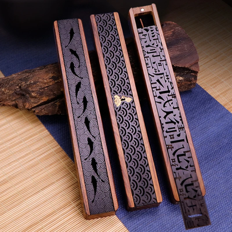 

Ebony Solid Wood Agarwood Incense Box Sandalwood Burner Household Indoor Sleeping Tea Ceremony Thread Decoration for Home Holder