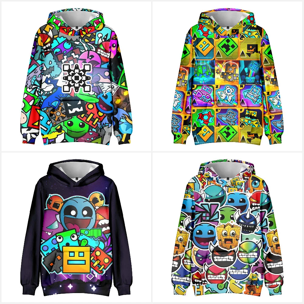 

Game Angry Geometry Dash Kids Hoodies for Teenagers Oversized Children's Sweatshirt for Boys Girls Sweat Shirt Cool Fashion Tops