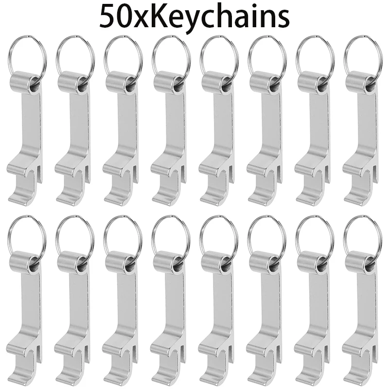 

50Pcs Bottle Openers Keychain Aluminum Metal Soda Beer Can Beverage Opener Home Kitchen Wedding Party Favor Men Women