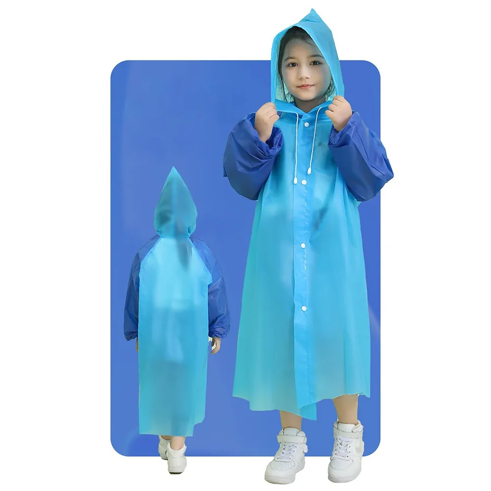Creative EVA Kids Raincoat Full Body Thickening 5-12 Years Old Rain Coat Durable Non-disposable Reusable Poncho Unisex