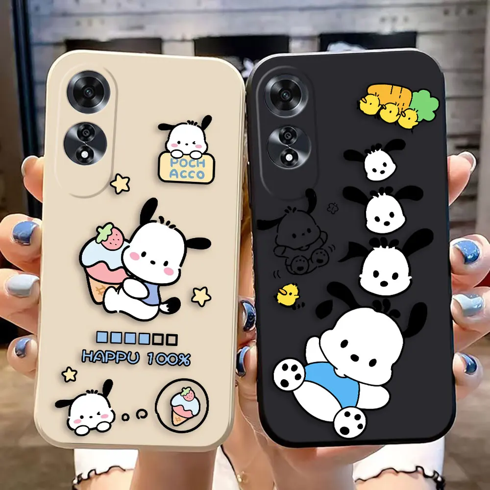 Pacha Dog Cartoon Pochacco Cover Phone Case For OPPO A98 A93 A92 A91 A78 A74 A60 A57 A54 A53S A38 A17 A16K A15 Case Funda Shell