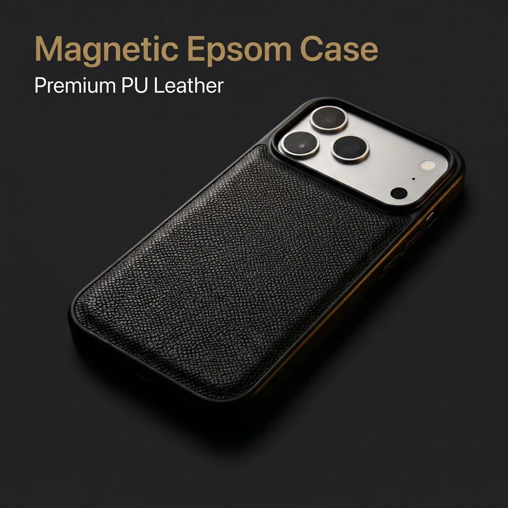 Luxury Magnetic Phone Case for iPhone 18/17/16 pro Max Palm Grain PU Leather Shockproof Protective Cover - Premium Quality