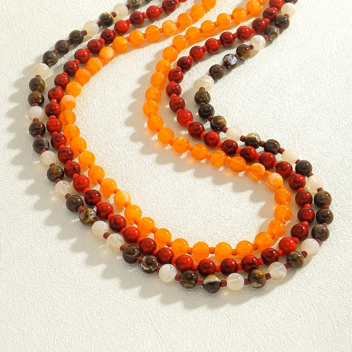 ZAA 3 Layer Beaded Neckalce For Women Bohemia Handmade Stone Beaded Charm Jewelry Banquet Party Decoration Accessories Gift