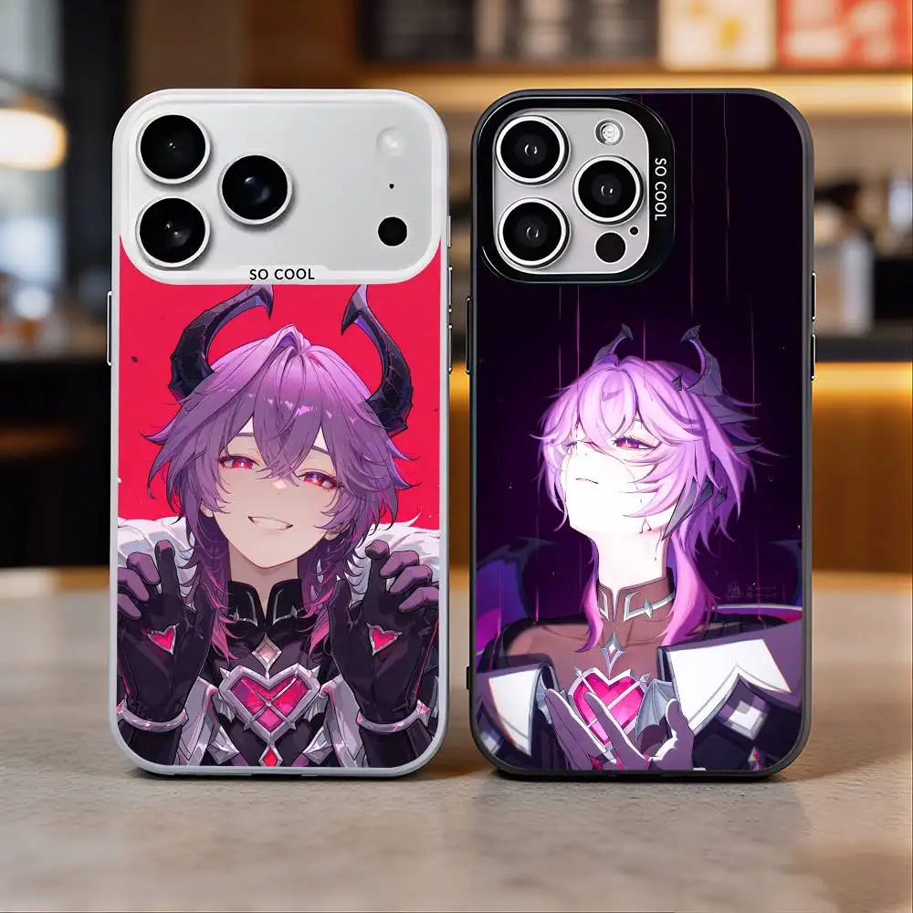 

D-Durin G-Genshin I-Impact Phone Case For iPhone 17, 16,15,14,13,12,11 Plus,Pro Max, Colorful Silver Funda Cover