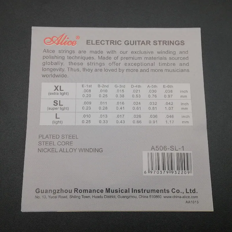 10Pcs Alice 1st E String .008/.009/.010 A506XL/A506SL/A506L Electric Guitar String First String for Electric Guitar Guitar Parts