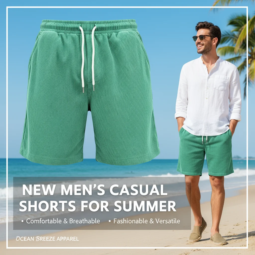 

Men's Corduroy Shorts Soft Waist Casual Summer Shorts Suitable for Use in Multiple Scenarios Loose Fit Lounge Pants Classic