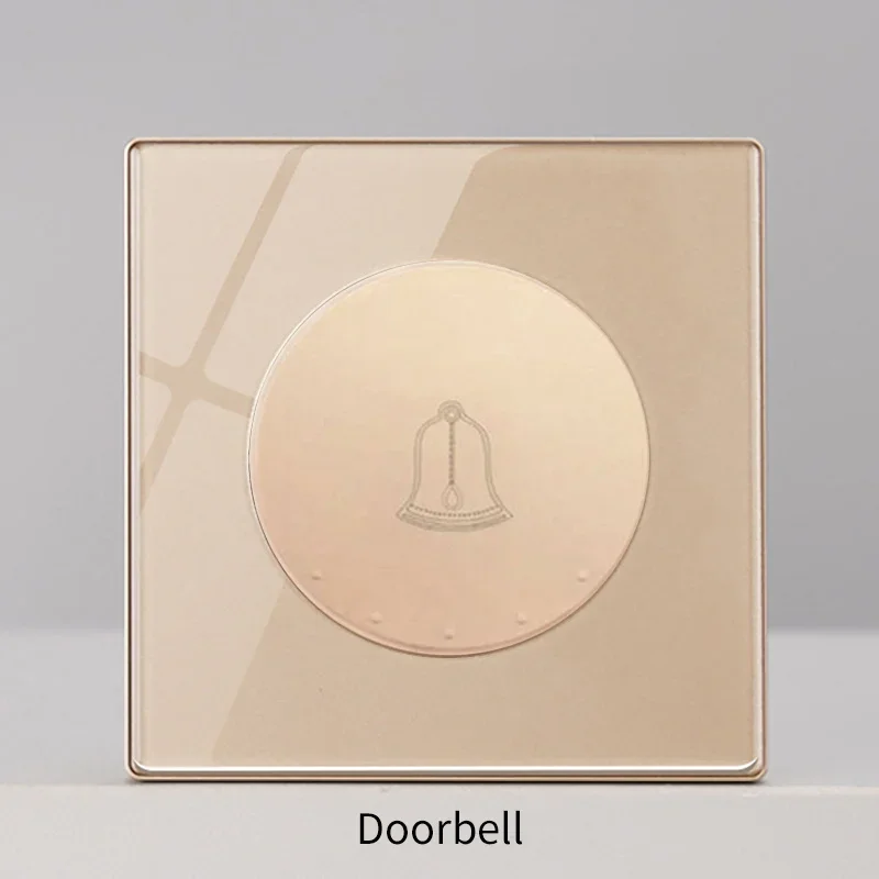 自動リバウンドドアベルスイッチ,EUおよびUKガラスパネル,圧力スイッチ,家庭,オフィス,ヴィラ,ホテル,ヨーロッパ標準,86タイプ,16A