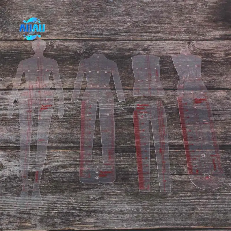 

AUAU-Fashion Illustration Rulers Sketching Templates Ruler Sewing Humanoid Patterns Design Clothing Measuring