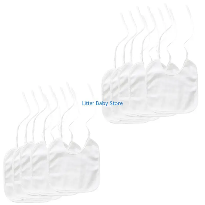 

N80C Baby Drool Bibs Adjustable Straps Baby Painting Bibs Cotton for Teething Feeding