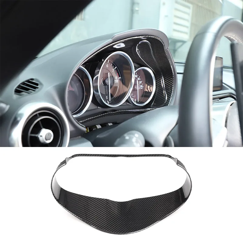 For Mazda MX-5 MX5 ND 2016-2026 Real Carbon Fiber Car Instrument Panel Display Decorative Frame Sticker Car Interior Accessories