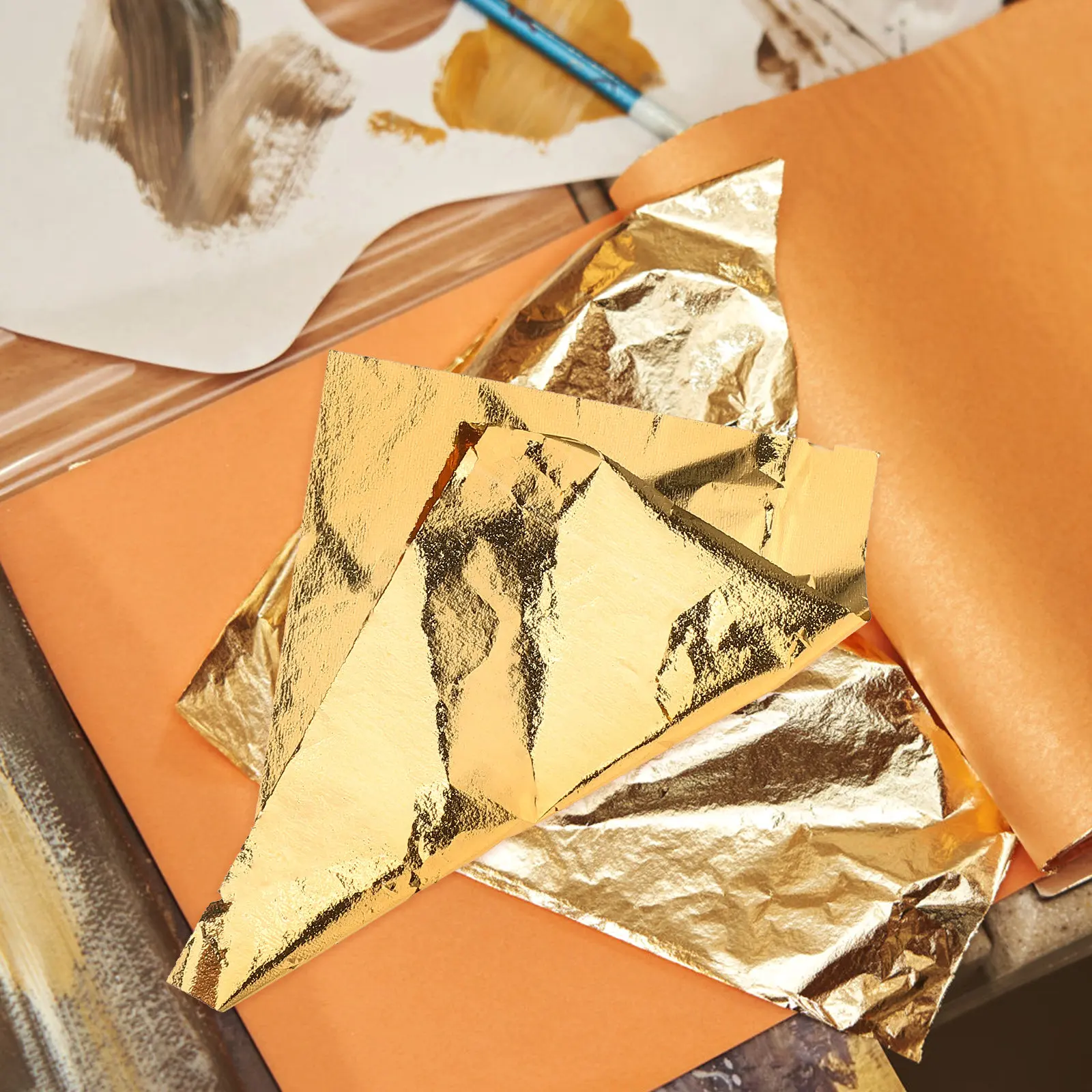 100Sheets Gold Foil Sheets Pre - Painting Supplies review and price