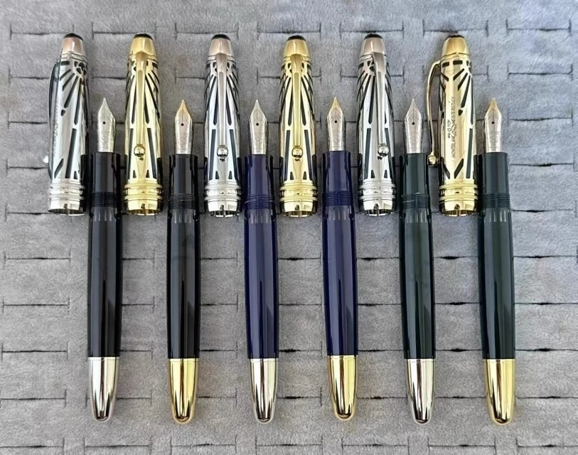 Colección especial de alta calidad MB 149 pluma estilográfica con relleno de pistón origen verde negro rojo azul resina escritura de oficina 1924/2025