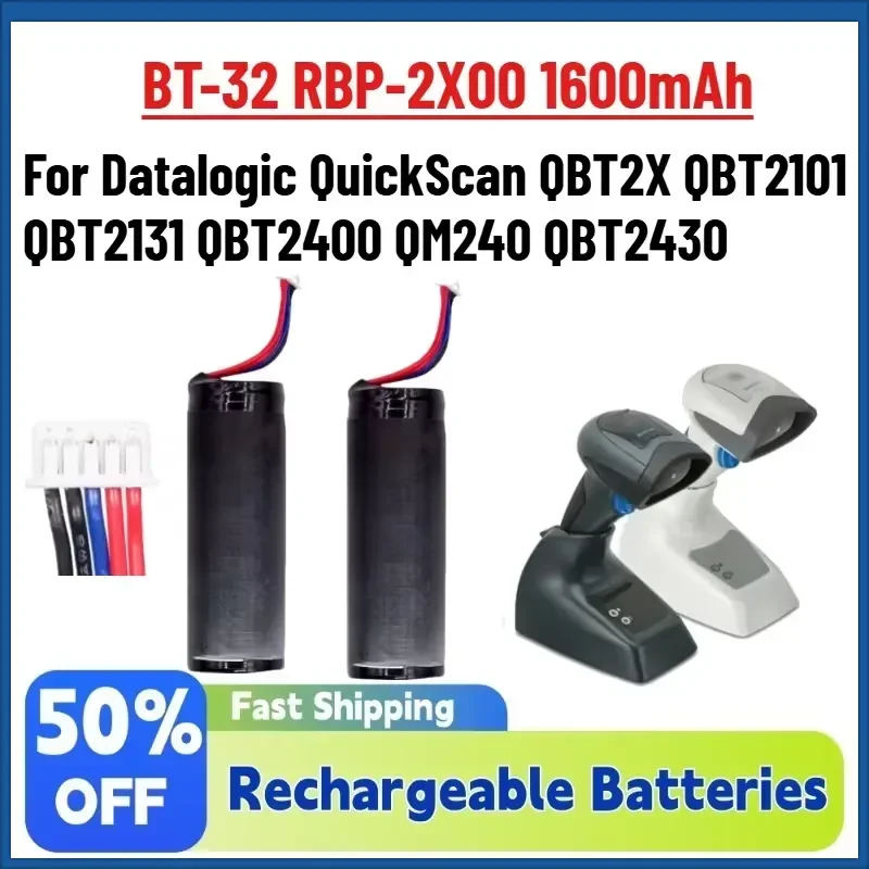 

128003203 BT-32 RBP-2X00 1600mAh Barcode Scanner Battery for Datalogic QuickScan QBT2X QBT2101 QBT2131 QBT2400 QM240 QBT2430