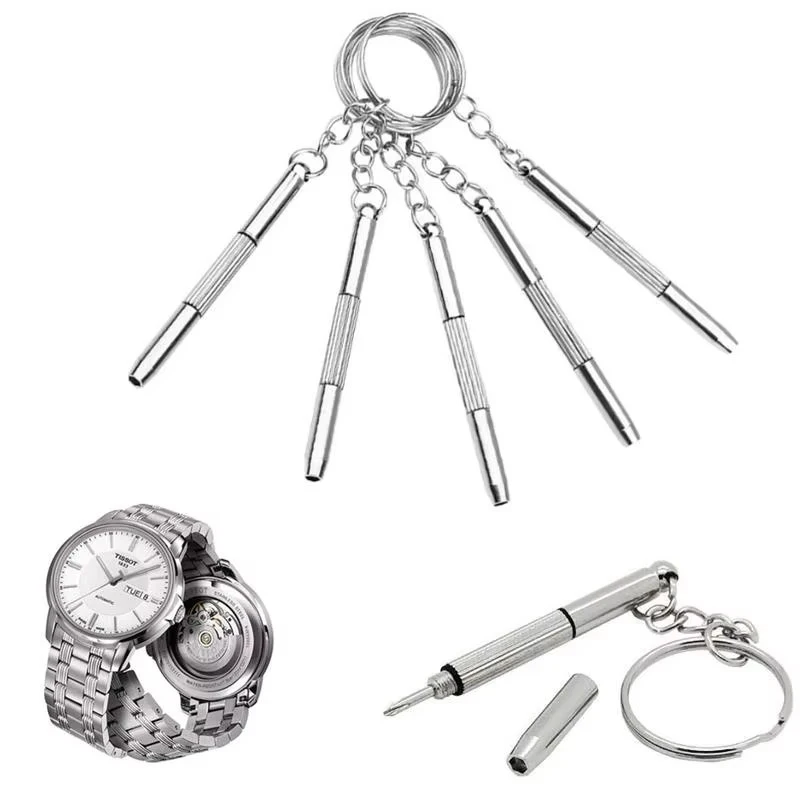 1-10Pcs Steel Glasses Screwdriver Eyeglass Screwdriver Watch Repair Kit with Keychain Hand Tools Precision Screwdriver Tools