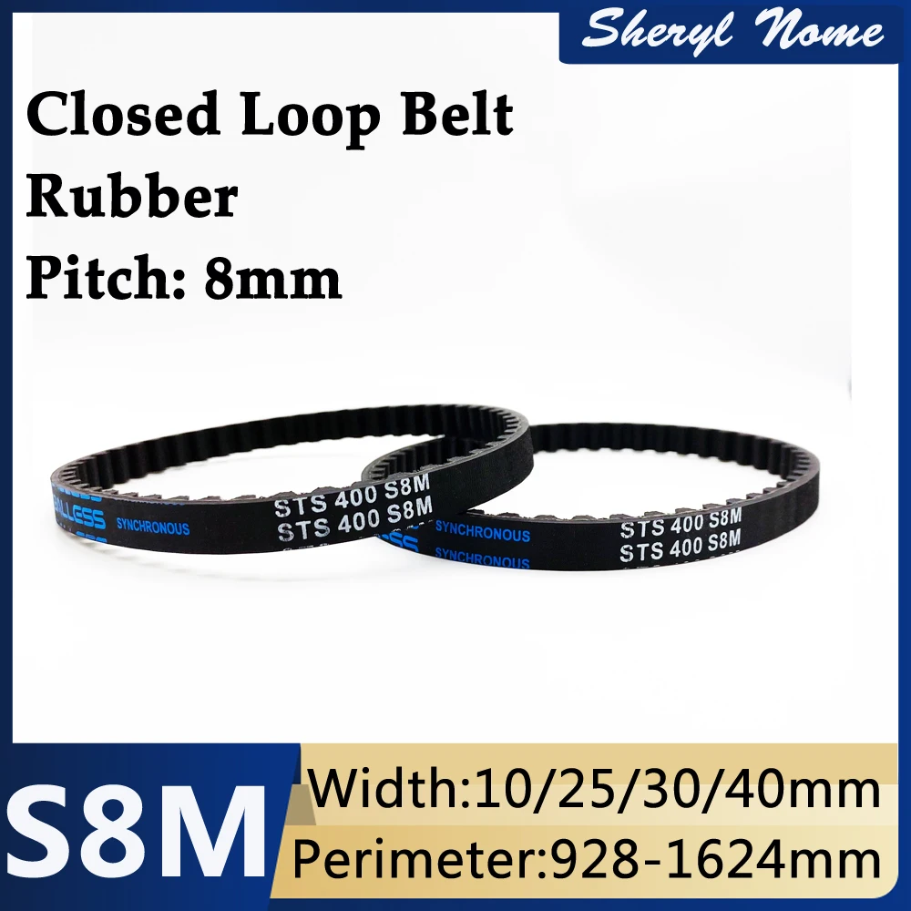 

S8M black rubber closed gear conveyor belt, tooth pitch 8mm, perimeter 960/1000/1040/1080-1624mm