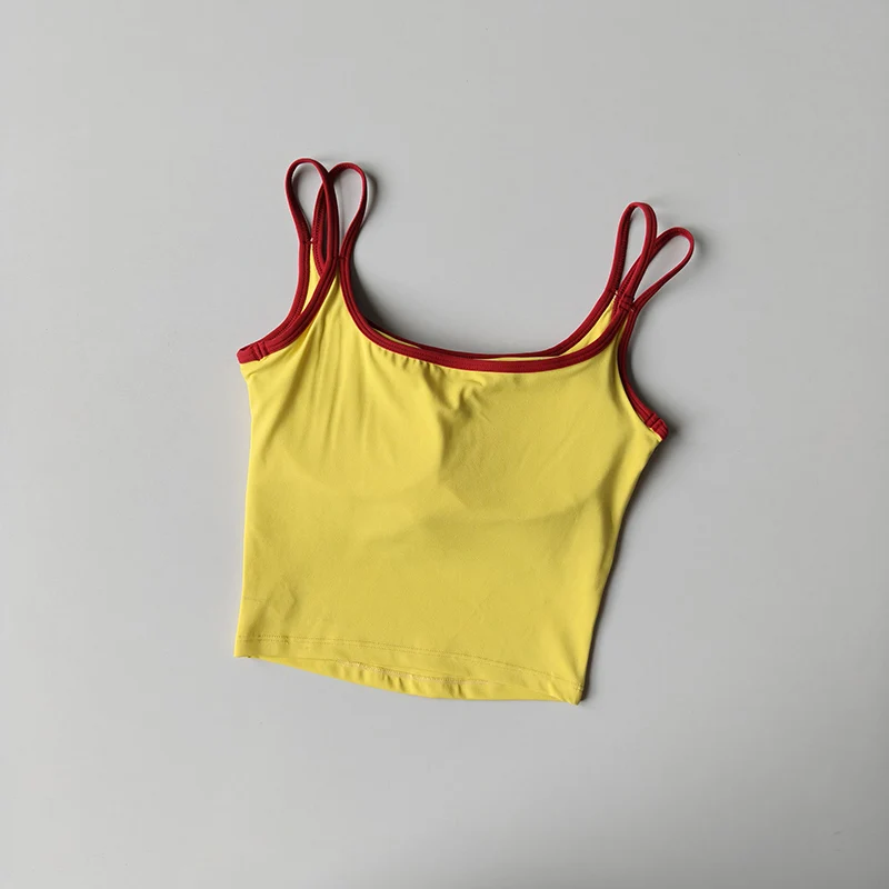 Sportweste All-in-One Stoßfeste Laufunterwäsche Farblich Abgestimmte Schöne Rücken-BHs Ärmellose Yoga-Kleidung Pilates-Trägerkleidung – Detail 5