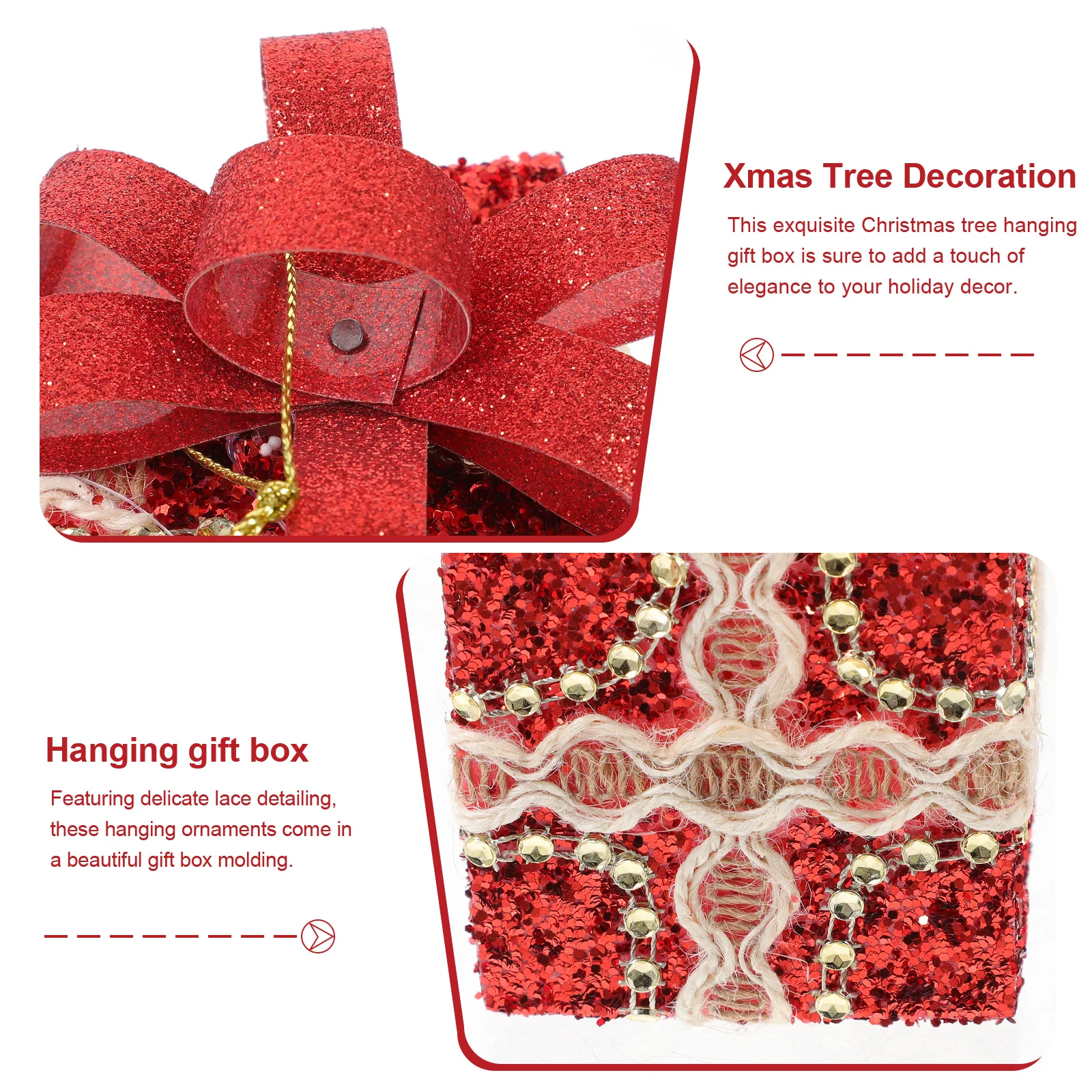 

3Pcs Christmas Tree Hanging Gift Box Exquisite Xmas Gift Box Ornaments Festive Decorations Lovely Pendants Scene Pendants