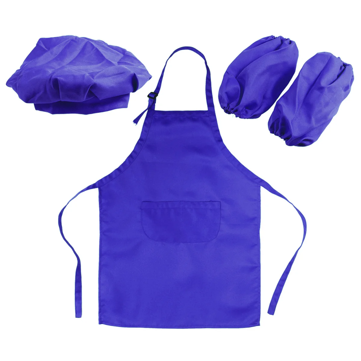 مجموعة لعب كاملة للمطبخ باللون الأزرق للأطفال، مريلة قبعة للطهي لحفلات تزيين لوحة الخبز