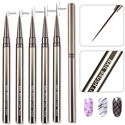 1PCS Nail Art Liner Brushes Hand Painted Brush Acrylic UV Gel Colours Paints Builder Drawing Pen DIY Manicure Design Accessories