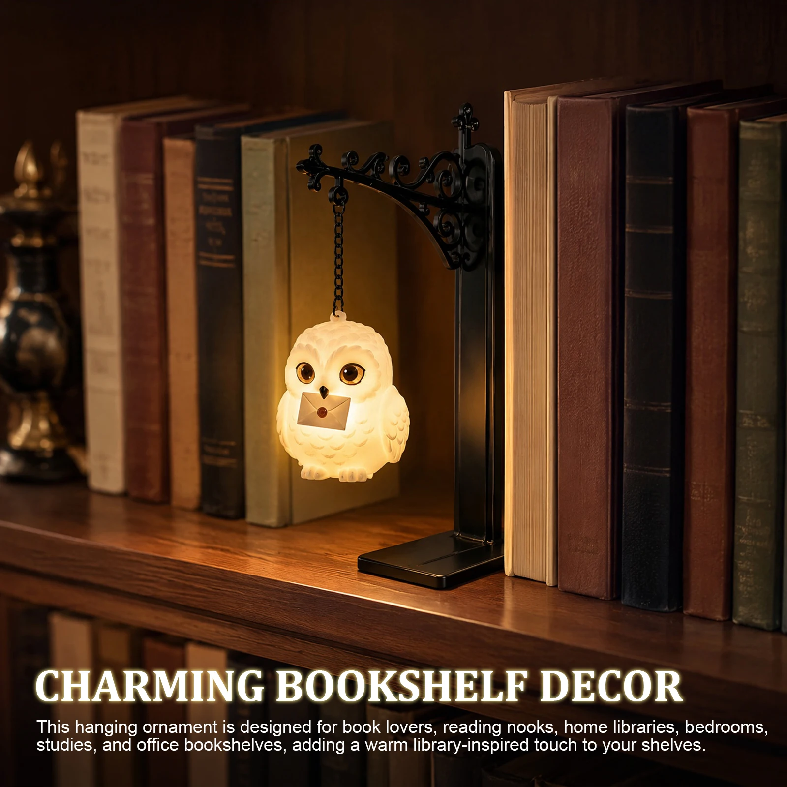 Iron Owl Bookend Lamp Metal Sh - Home Office And Library ulasan dan harga