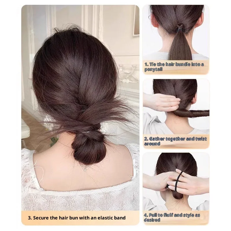 Bun de cheveux synthétiques pour femmes, Simulation de chignon, naturel, Invisible, moelleux, augmente le Volume, queue de cheval bouclée