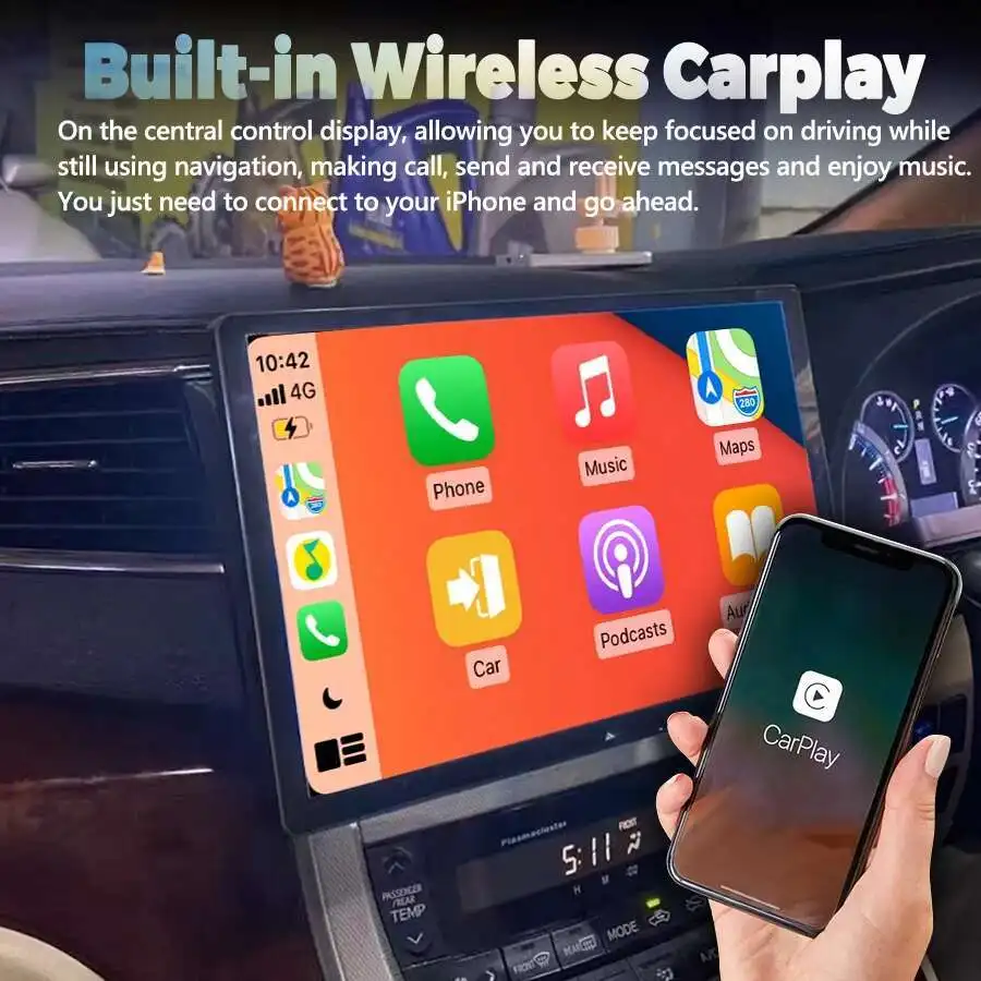 13.3inch For TOYOTA Alphard 20 Series Vellfire 2008 -2014 Car Radio 2K Android ScreenAutoradio Wireless Carplay Auto Multimedia