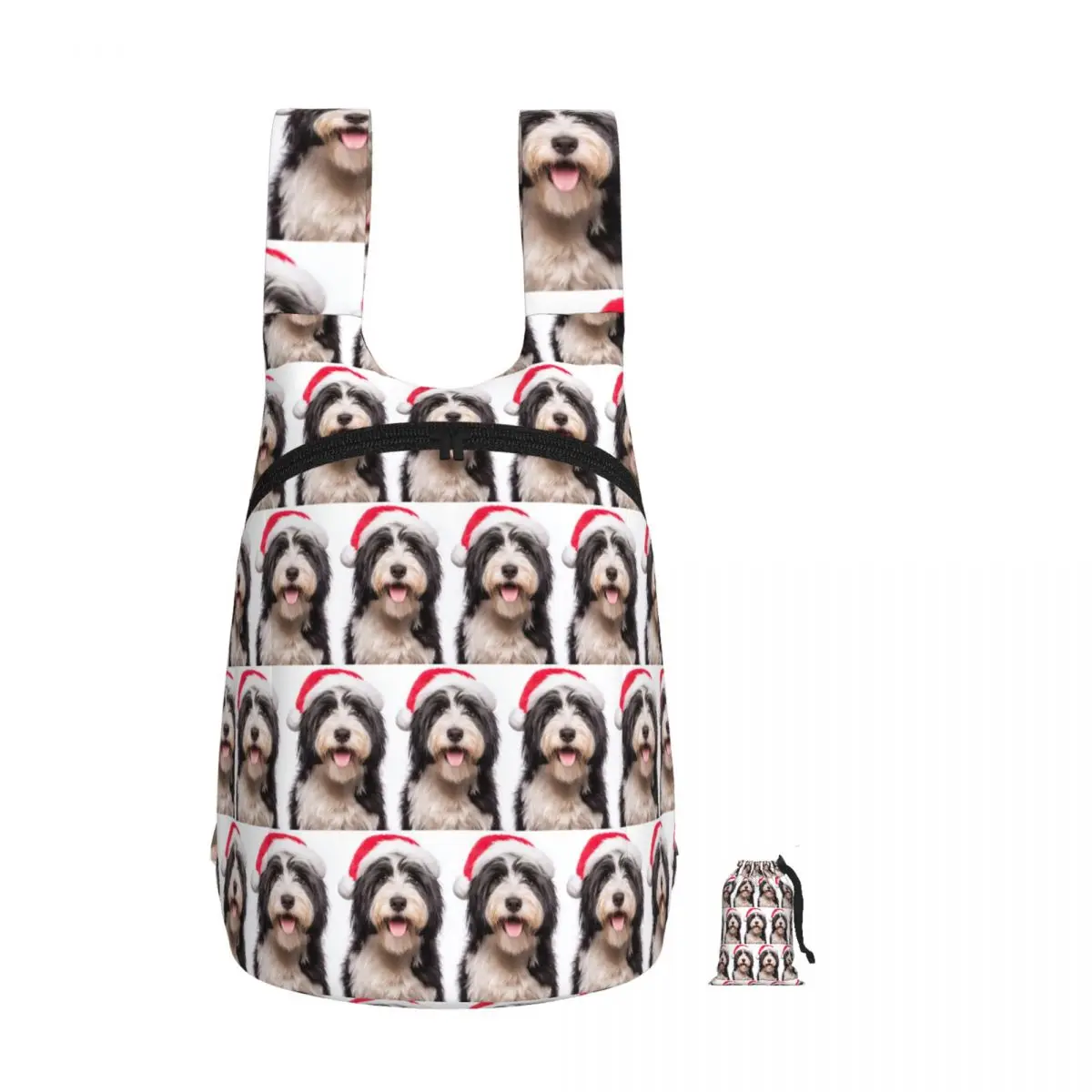 

Tibetan Terrier Christmas Art Backpack Student Storage BookBag Kids School Bag Computer Shoulder Bags for Boys Girls