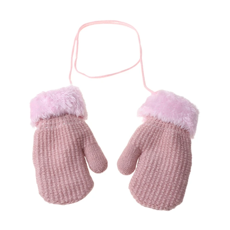 Kids Warm Winter Gloves Winter Stretchy Knit Gloves for Boys Girls Warm Thicken Gloves Girls Boys Children Cute Mittens