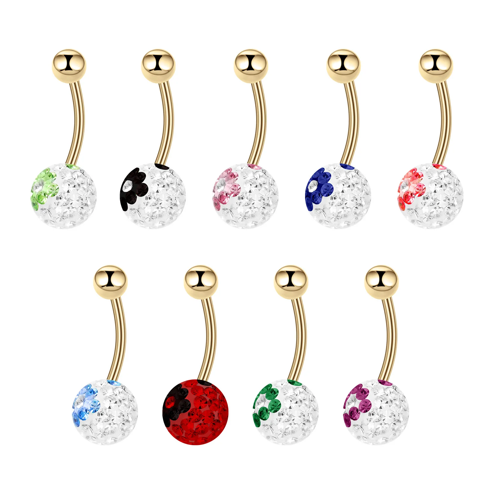 seamoonpiercing  Water grinding stone ball navel rings belly button ring  piercing jewelry