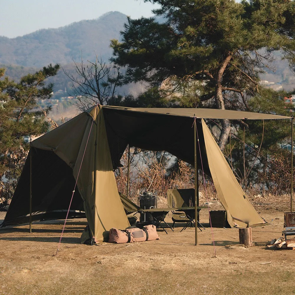 New Design Outdoor Tarp Camping Tent Hiking Extended Shape Sun Shelter Large Space Tent