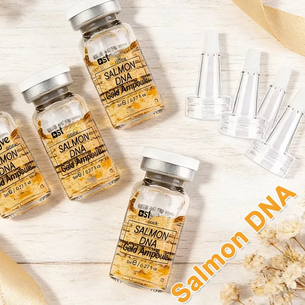 Kit de Sérum Booster com DNA de Salmão e Ouro de 8ml da Coreia, Niacinamida para Rejuvenescimento, Hidratação e Firmamento da Pele