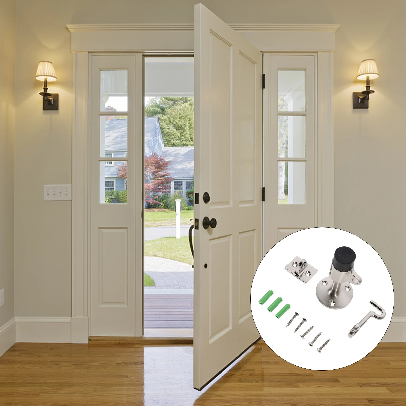 

Zinc Alloy Door Stopper Windproof Home Office Anti Collision Smooth Edge Non Rust Material Door Wedge Hardware