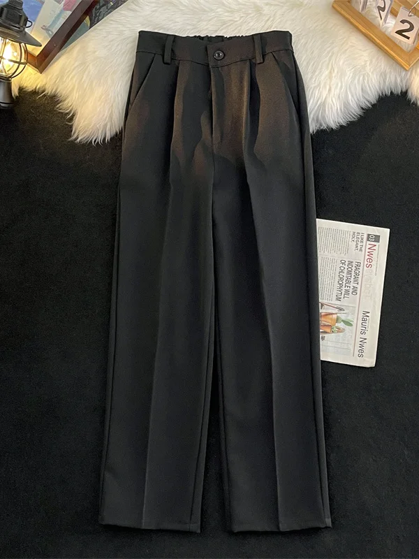 

Bla Men's Summer Thin Wide Leg Straight Cut Trousers Cool Sle Casual Pants Drapey Suit Long Trousers Loose Fit Long Pants