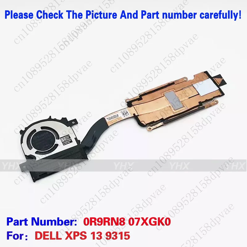 

GYX New For DELL XPS 13 9315 CPU COOLING FAN WITH HEATSINK 0R9RN8 07XGK0