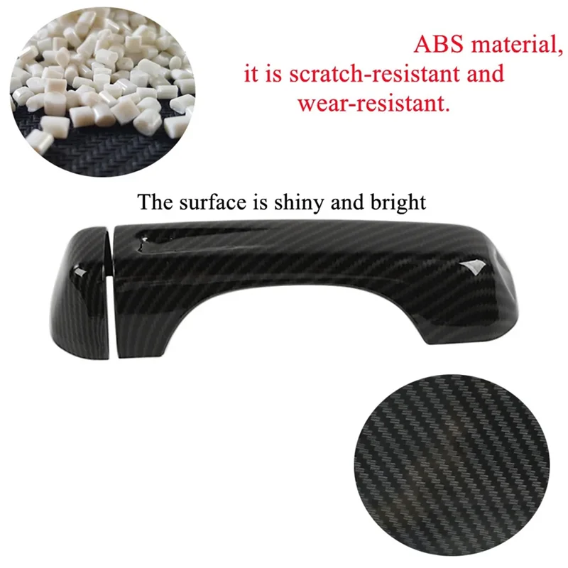 

L10A Side Door Grab Handle Cover Trim Tailgate Handle Stickers For Jeep Wrangler JL 18-23 Exterior Door Handles