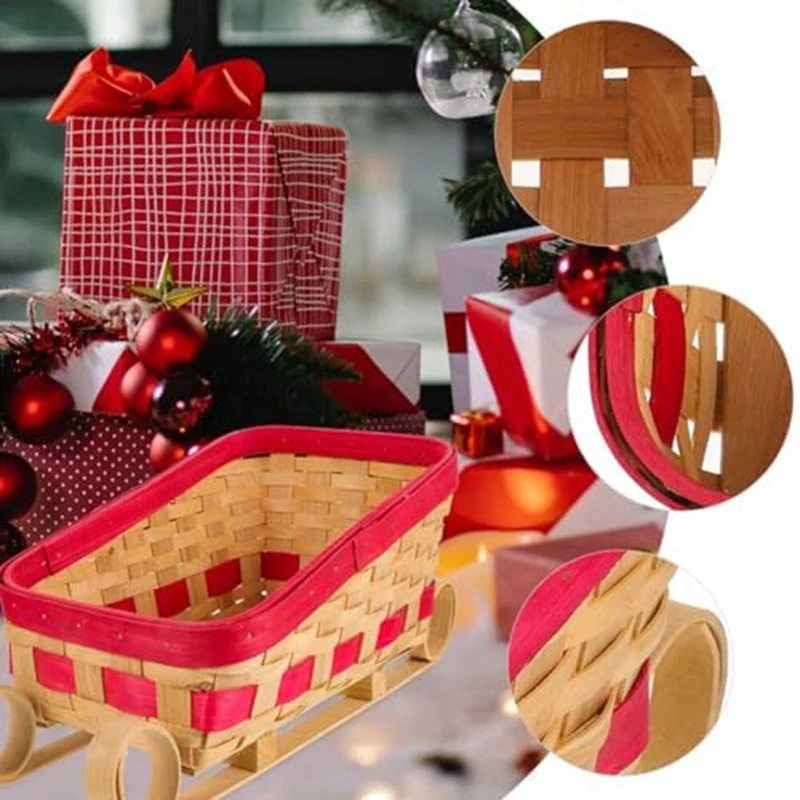 Sleigh Basket Candy Storage Basket Table Centerpiece Sled Ornament Sleigh Basket Snack Container