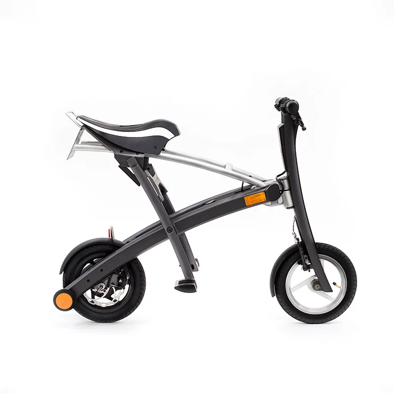 

China 12" Mini Folding Electric Bicycle With Lithium Battery Steel Frame Electronic Features