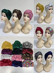 A Dozen Gorgeous Turban Hats Women Hijab For India Hat Scarves Head Wrap Headband Lady Girl Hair Accessories 12pcs/pack