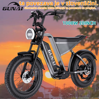 GUNAI-Y 1000W Electric Bicycle 20*4Inch Fat Tire Electric Bike 60KM/H 48V 18AH Battery 7Speed Mountain Adult Bike,100KM Mileage