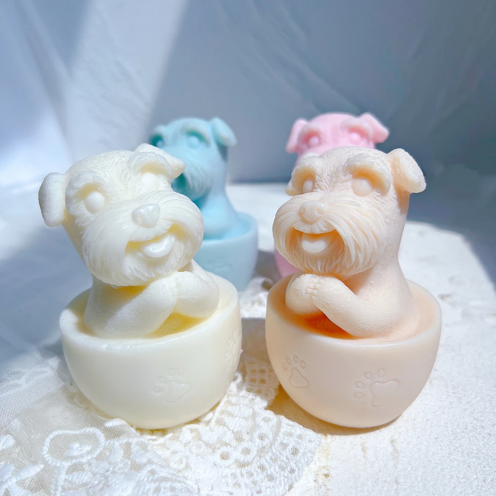 

3D Animal Puppy Statue Silicone Mold Cute Cup Dog Silicone Mold Animal Lover Home Decoration Gift Aroma Candle Molds