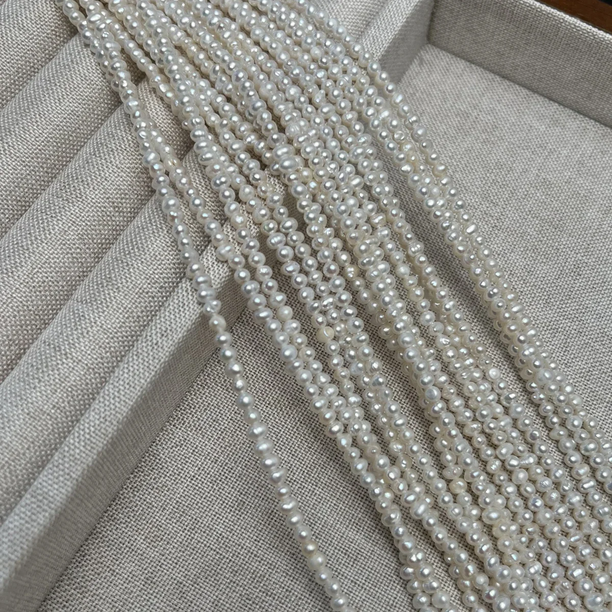 

Natural Freshwater 2-3mm AA Small White Punch Pearl Bead Wedding Jewelry Make DIY Necklace Bracelet Accessories Wedding Women
