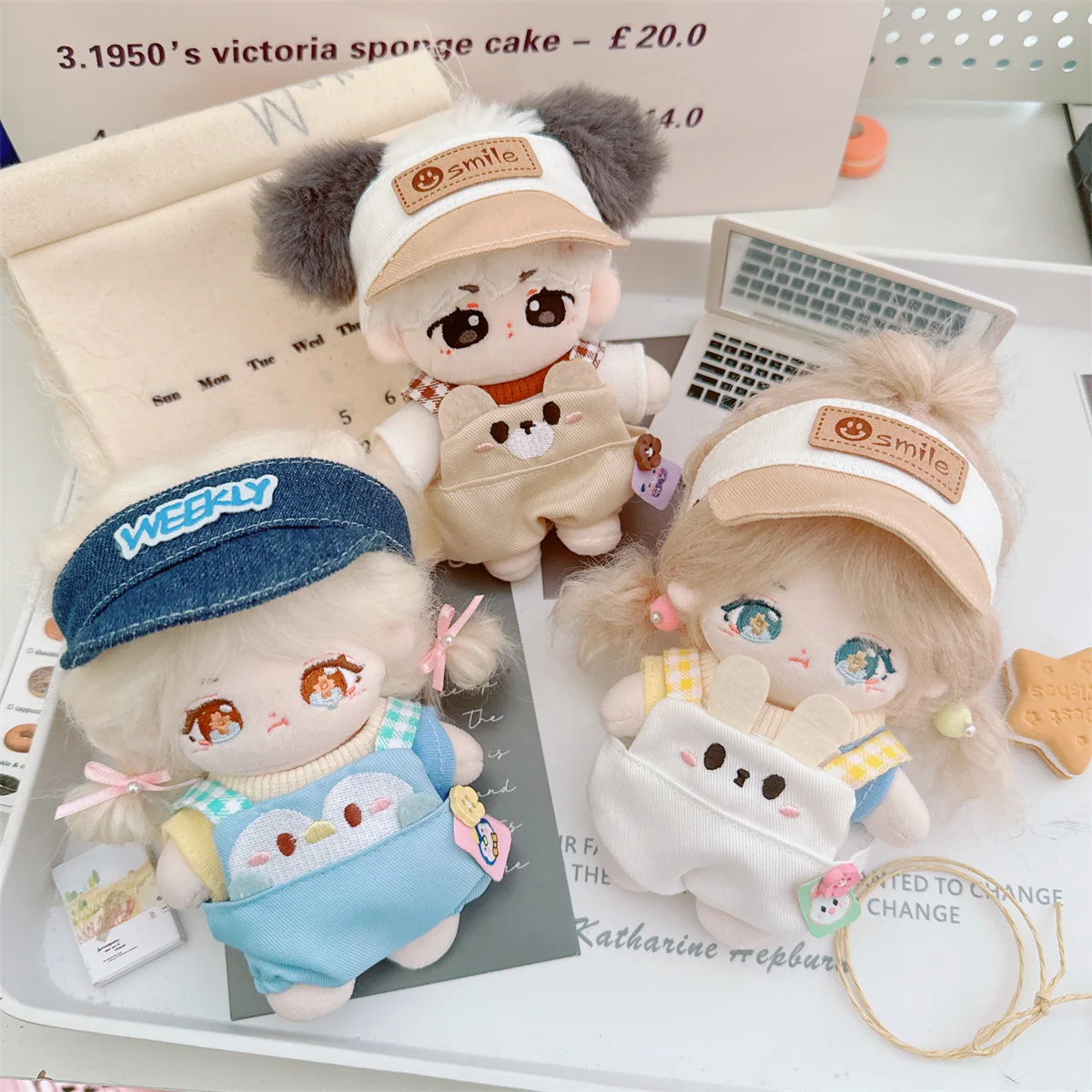 

10cm Kawaii Idol Doll Clothes Cute Rompers T-shirt Hat Set DIY Dress Up Plush Doll Can Change Clothes Game for Girls Fans Gifts