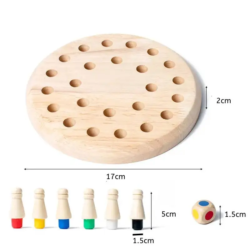 Wooden Memory Chess Match Stick Chess Color Puzzles Game Board Game Montessori Educational Toy Learning Toys For Kids Children