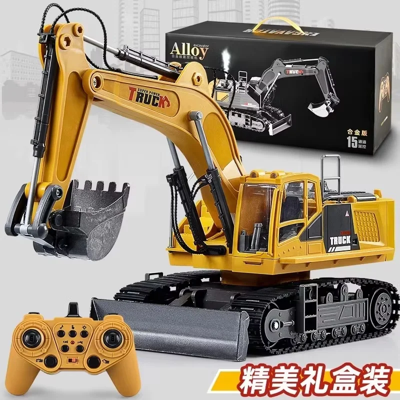 Liga de controle remoto escavadeira simulação guindaste bulldozer carro de brinquedo para meninos veículo engenharia presente feriado atacado